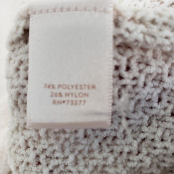 LC Lauren Conrad Soft Long Sleeve Cowl Neck Beige Sweater with Tie Hem, Medium - Picture 7 of 10